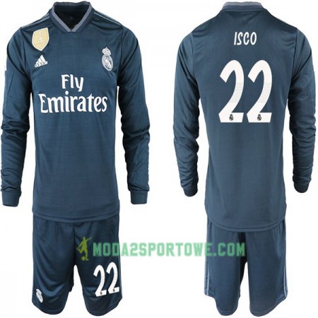 Koszulka Real Madryt ISCO 22 Dziecięcy Wyjazdowe Stroje Piłkarskie 2018-2019 Długi Rękaw